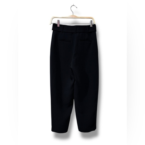 Aritzia Wilfred Tie Front Pant Japanese Black Belted Trousers Size 4 - Picture 3 of 8